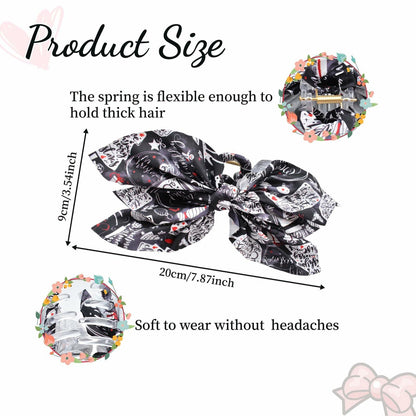 Hadutrek Bow Hair Clips Large 3PCS Black Green Red for Thick Hair Women