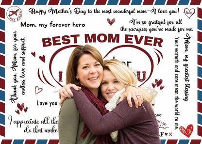 PGSWEER Mother's Day Backdrop 7x5FT Love Heart Banner Photo Booth Props