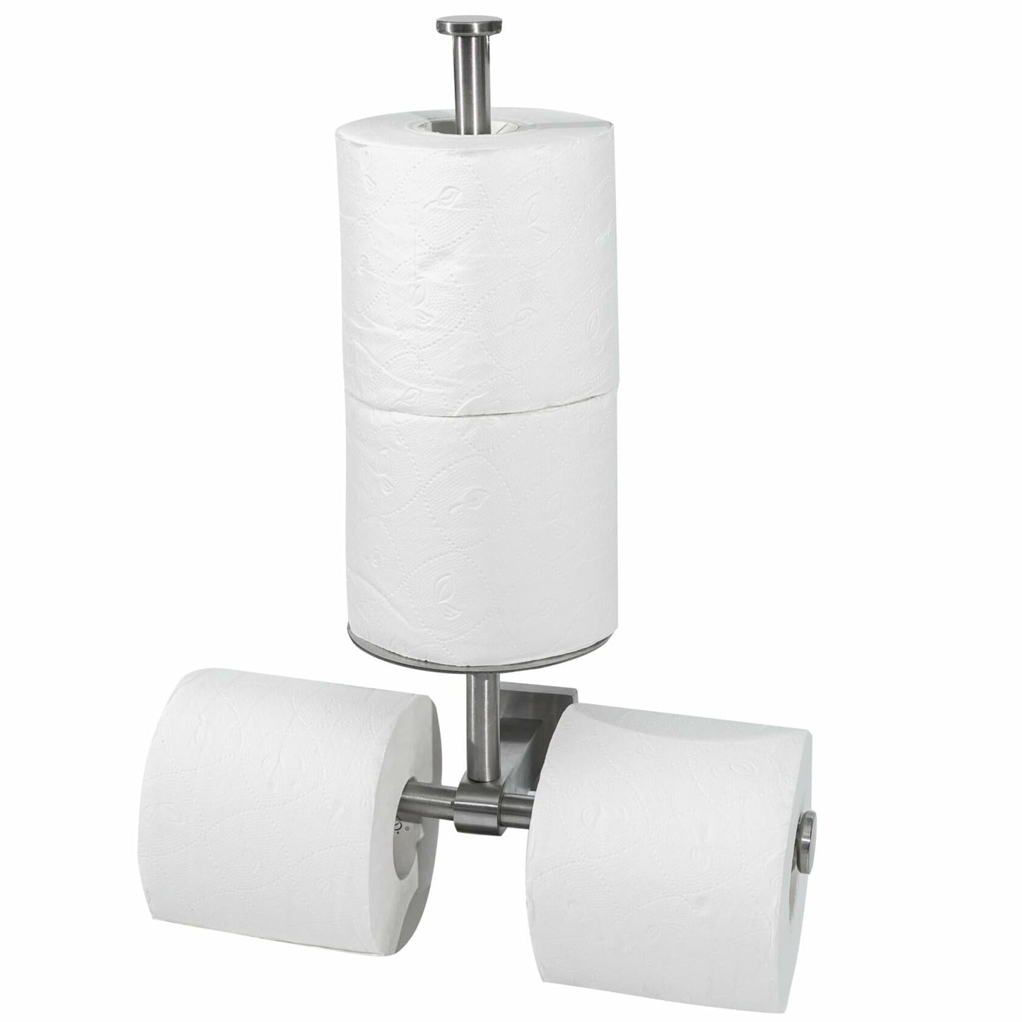 Double Toilet Paper Holder with Shelf Wall Mount 304 Stainless Steel