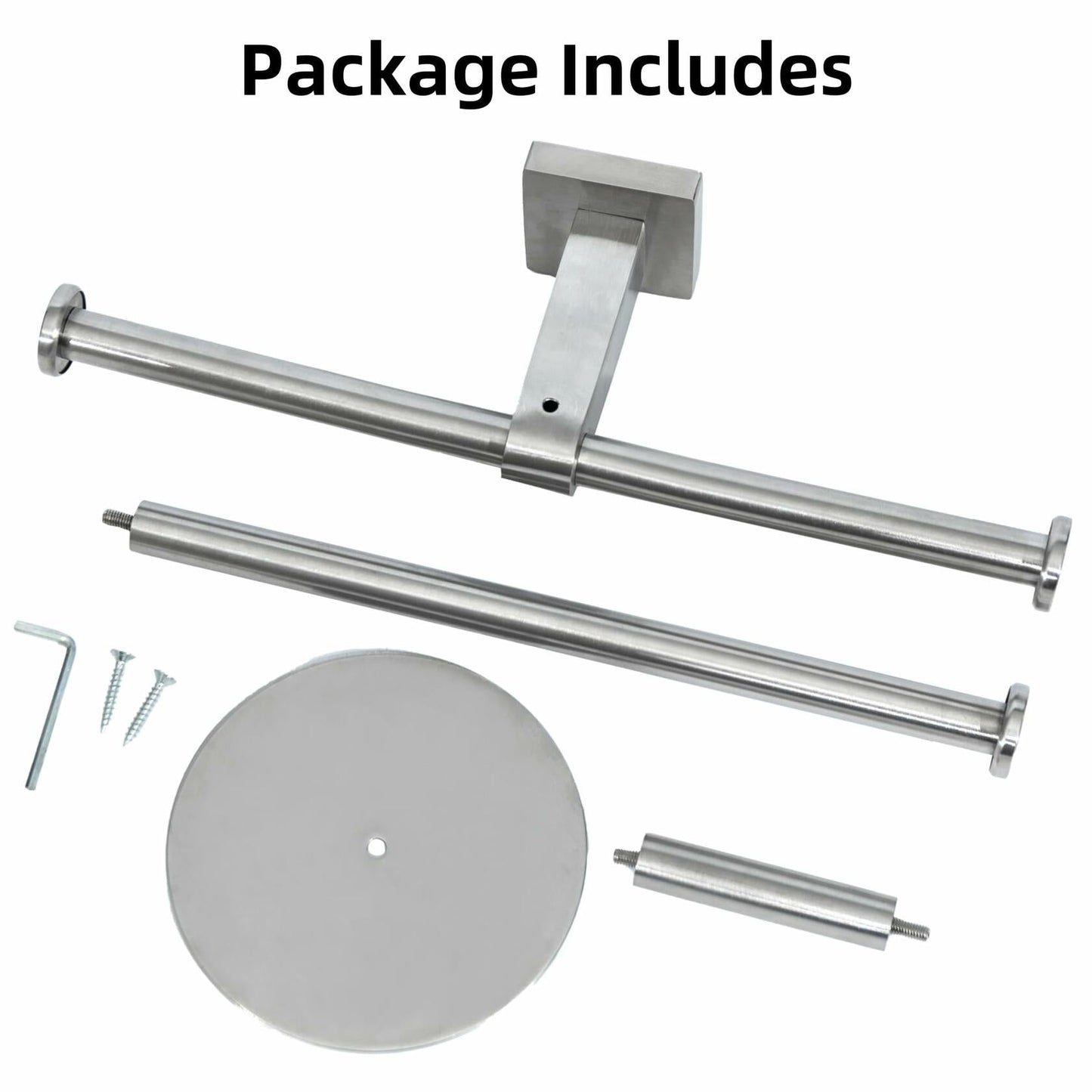Double Toilet Paper Holder with Shelf Wall Mount 304 Stainless Steel