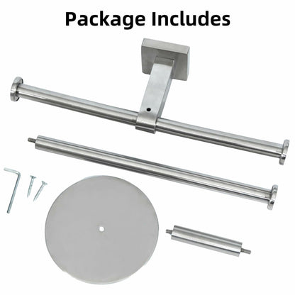 Double Toilet Paper Holder with Shelf Wall Mount 304 Stainless Steel