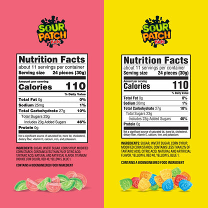 BestBy06/25 SOUR PATCH KIDS Bites Original Watermelon Candy Variety Pack 3x12oz