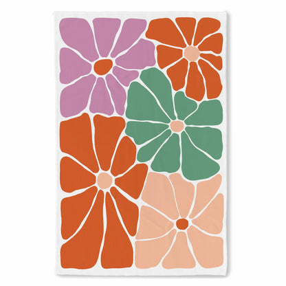 OFJE Boho Abstract Floral Kitchen Towels 16x24 Set of 2 Boho Retro Decor