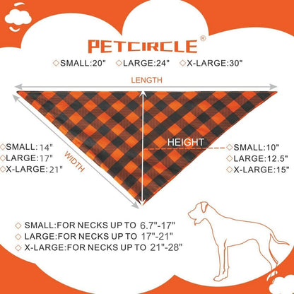 2 Pack Fall Dog Bandanas – Birthday Pet Scarf for Dogs & Cats, Orange L