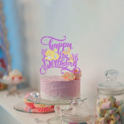 AROKIPPRY Mermaid Happy 6th Birthday Cake Topper Under The Sea Theme