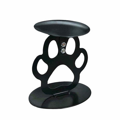 Ctpeng Cat Paw Candle Holder Metal Non Slip Black 3.94x3.15x4.33in