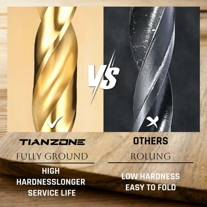 TIANZONE 1/8 Hex Shank Titanium HSS Drill Bits Set 10Pc Quick Change
