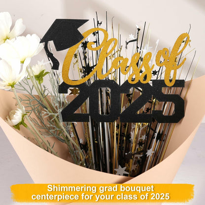 Graduation Decorations Class of 2025 23pcs Blue Gold Centerpiece Sticks