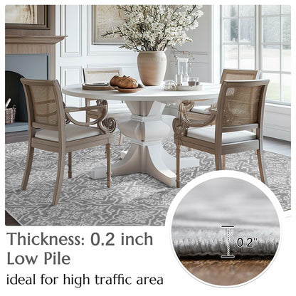 jinchan Kitchen Runner Rug 2x6 Moroccan Floral Non Slip Grey Runner