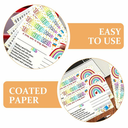 NUOBESTY 50pcs Rainbow Classroom Behavior Incentive Postcards for Teachers