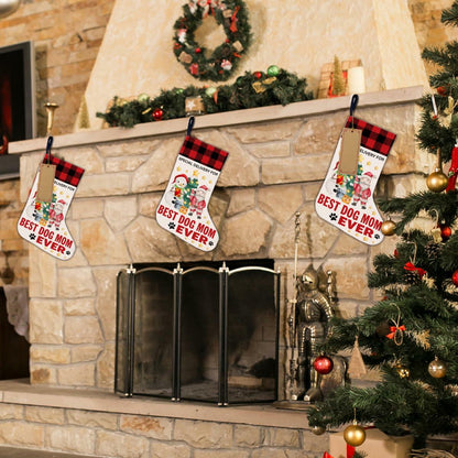 Best Dog Mom Ever Christmas Stocking Holiday Decoration 18x12 Inch