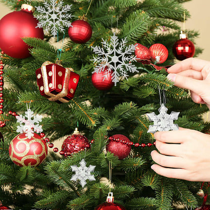 PRETYZOOM Acrylic Crystal Christmas Tree Ornaments Clear 20pcs Snowflake Icicle