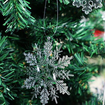 PRETYZOOM Acrylic Crystal Christmas Tree Ornaments Clear 20pcs Snowflake Icicle