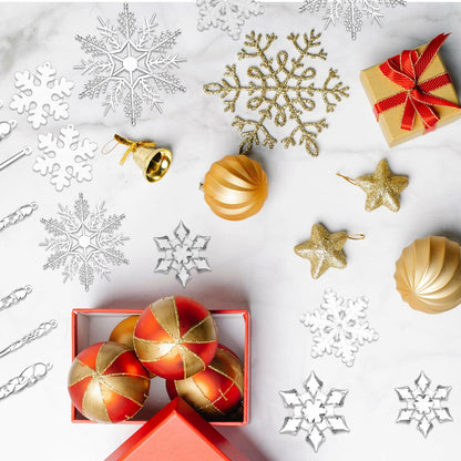 PRETYZOOM Acrylic Crystal Christmas Tree Ornaments Clear 20pcs Snowflake Icicle