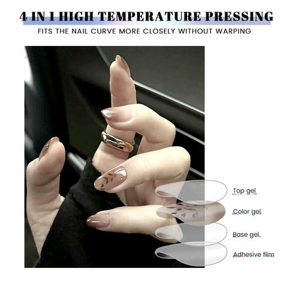 Oauee Semi Cured Gel Nail Strips 20 Stickers Anthracite Gray UV/LED Lamp