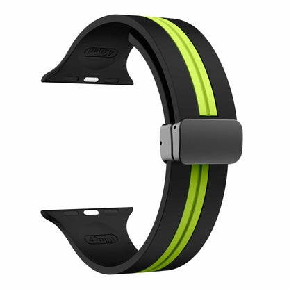 LYSMVIVI Magnetic Silicone Sport Band Compatible Apple Watch 38-49mm Unisex