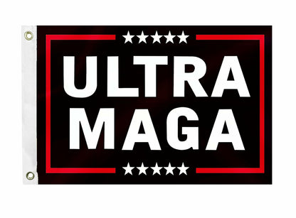 Trump 2024 Ultra MAGA Boat Nautical Flag 12x18in 220D Nylon Vivid Color