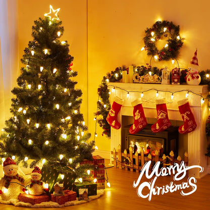 Brightown C9 LED Christmas String Lights 33ft 50 LED Warm White 2 Pack