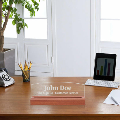 Inspirational Team Noun Wooden Desk Plaque LED Light Office Decor