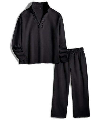 Yioaga Women Tracksuit 2 Piece Set Pullover Sweatshirt Sweatpants Black Size L