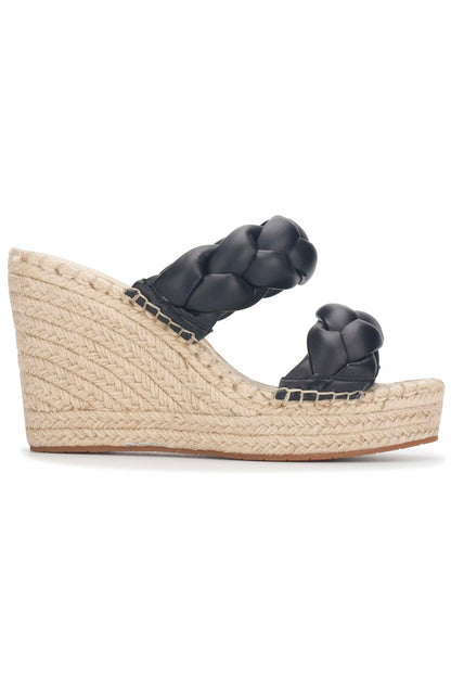 Kenneth Cole New York Olivia Braid Wedge Sandal Black Size 6