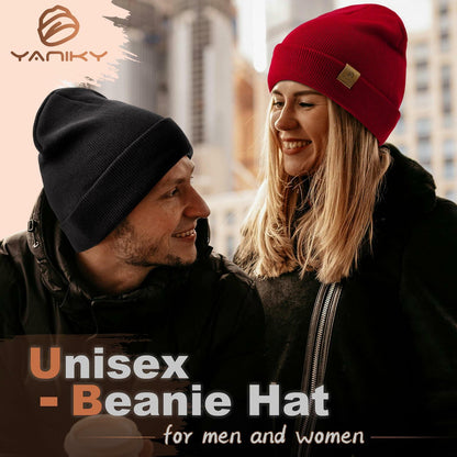 YANIKY Unisex Acrylic Beanie Hat Winter Knit Pink One Size