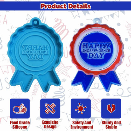 Ysqool American Badge Keychain Mold Silicone Blue DIY Cake Decoration