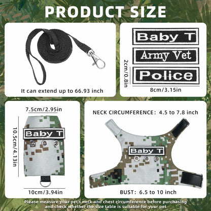 AnoleAir Bearded Dragon Adjustable Harness and Leash Green