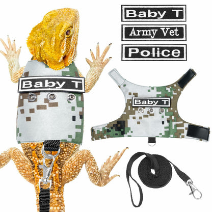 AnoleAir Bearded Dragon Adjustable Harness and Leash Green