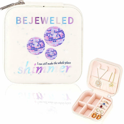 Sincerez Jewelry Box Small Portable Organizer Rings Necklaces Black