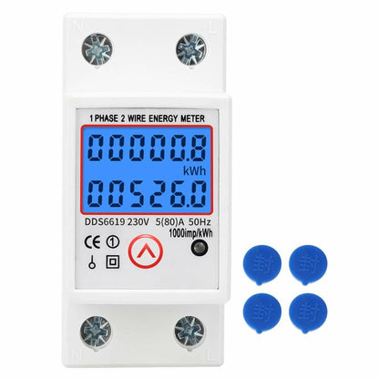 DDS6619-526L-2 Single Phase Electric Energy Meter Level 1 Accuracy Backlight