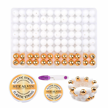 96PCS Silicone Beads Kit 15mm Round Rubber Beads 2 Colors DIY Crafts