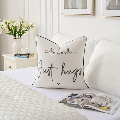 Sunkifover Embroidered Decorative Throw Pillow Cover 18x18 Grey