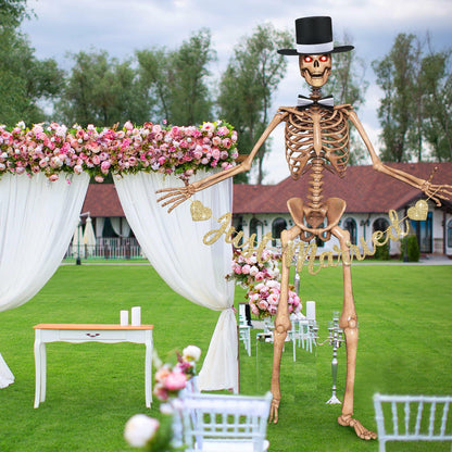 VioraWhite Skeleton Costume Accessories Banner Bow Tie Just Married