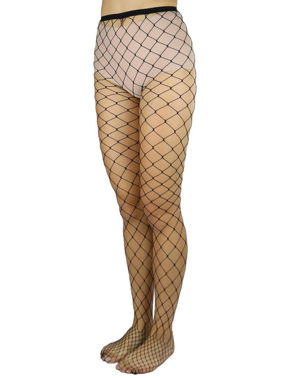 Lastclream Fishnet Tights High Waisted Sheer Pantyhose Plus Size Nude Size L