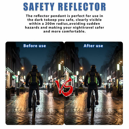 Grevosea 6Pcs Reflective Safety Key Chains Pendants Red Yellow Blue