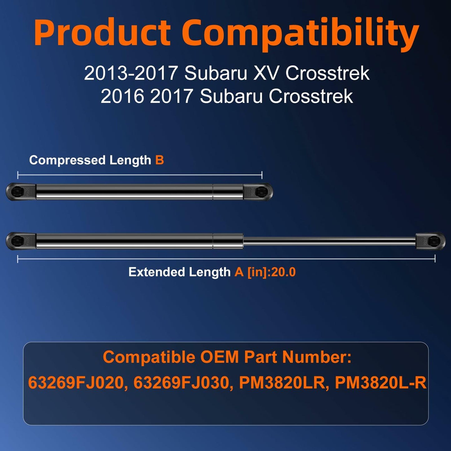 [Like New] Euplokeer Qty 2 Liftgate Lift Support for 2016-2017 Subaru Crosstrek