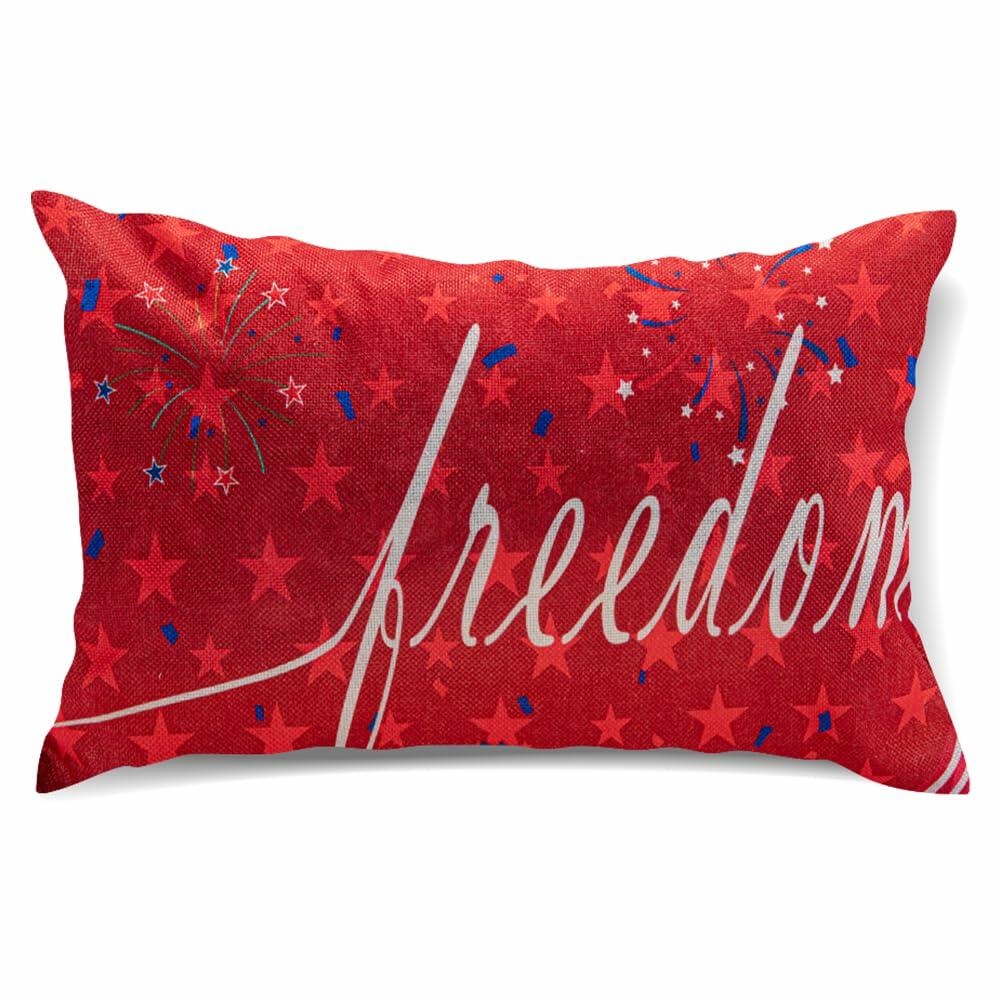 Freedom Patriotic 4th of July USA Pillow Cover 20x12 Inch