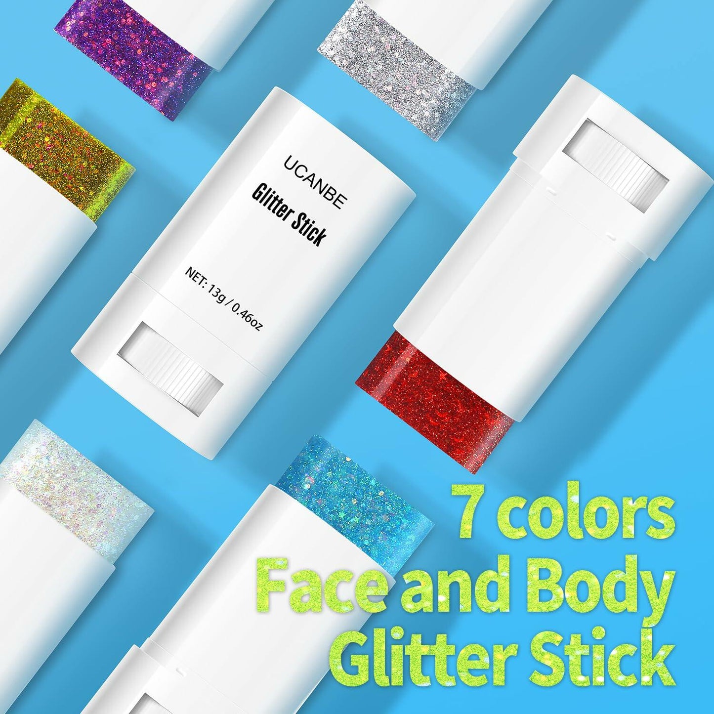 UCANBE Red Body Glitter Stick Chunky Makeup for Face Hair Lips