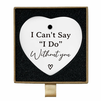Bridesmaid Maid of Honor Heart Ceramic Ornament Wedding Gift
