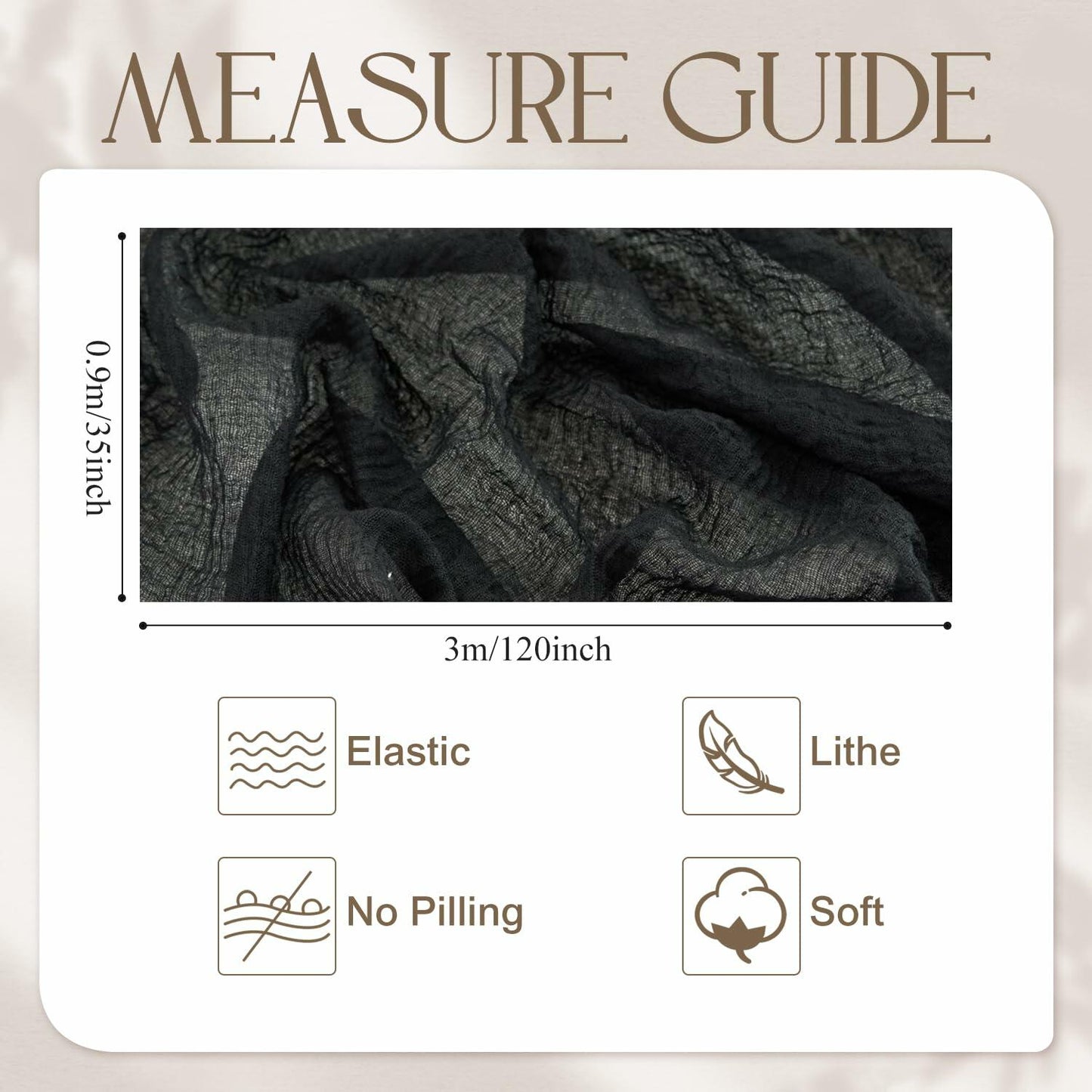 Putros Cheesecloth Table Runner Misty Rose 10FT 6pcs Boho Gauze 120 Inch