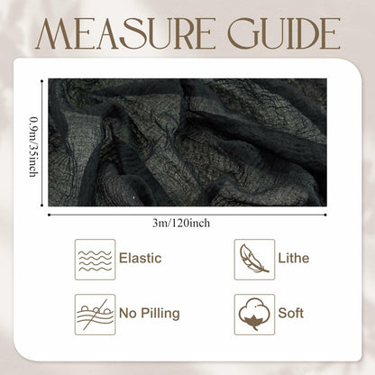 Putros Cheesecloth Table Runner Misty Rose 10FT 6pcs Boho Gauze 120 Inch