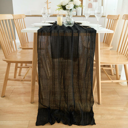 Putros Cheesecloth Table Runner Misty Rose 10FT 6pcs Boho Gauze 120 Inch