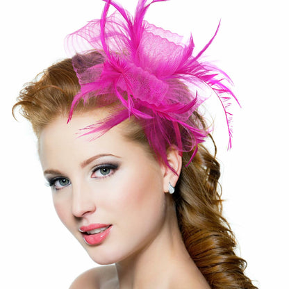Kidukso Derby Hat Women Vintage 20s 50s Fascinator Headband Clip Black