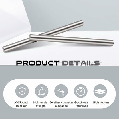 [Like New] Zonon Steel Cold Rolled Round Bar 0.79" Dia x 12" Length Mild Steel 2 Pcs