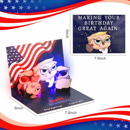 Yinqing 3D Pop Up Birthday Card with Light and Music Multicolor