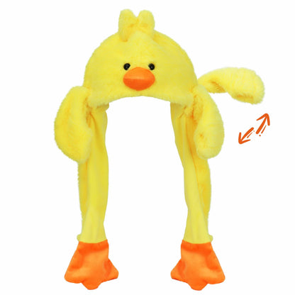 Bubblepompom Duck Plush Hat with Ears Yellow Size 22"