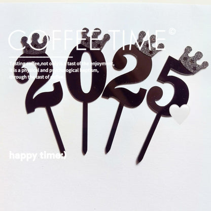 Large Number 6 Cake Topper Black Crown Birthday Anniversary Party Decor