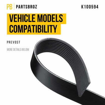 PartsBroz K060711 Micro-V Serpentine Drive Belt Black Compatible Gates
