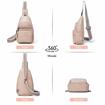 Mroede Sling Crossbody Bag Women Casual Travel Beige 7.3x4.3x11.5 Size